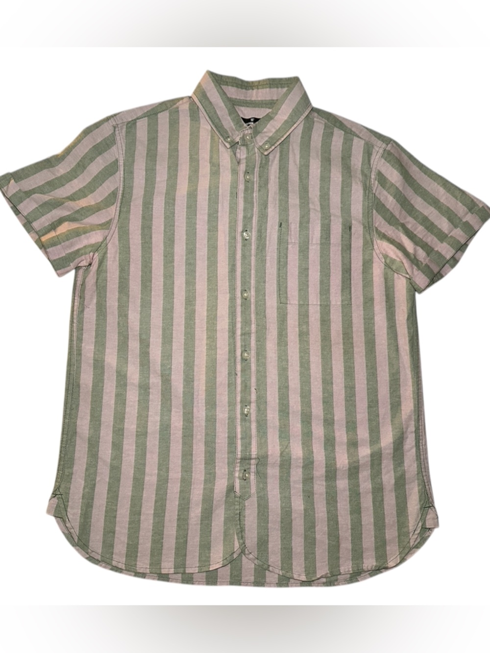 Houston White Men's Short-Sleeve Striped Cotton Button-Down Shirt